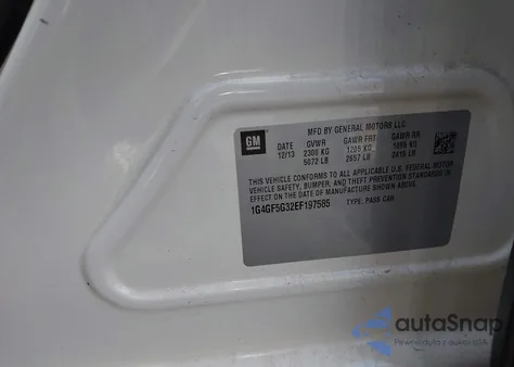 2014 Buick Lacrosse Premium Ii Group z USA, uszkodzony, nr VIN 1G4GF5G32EF197585